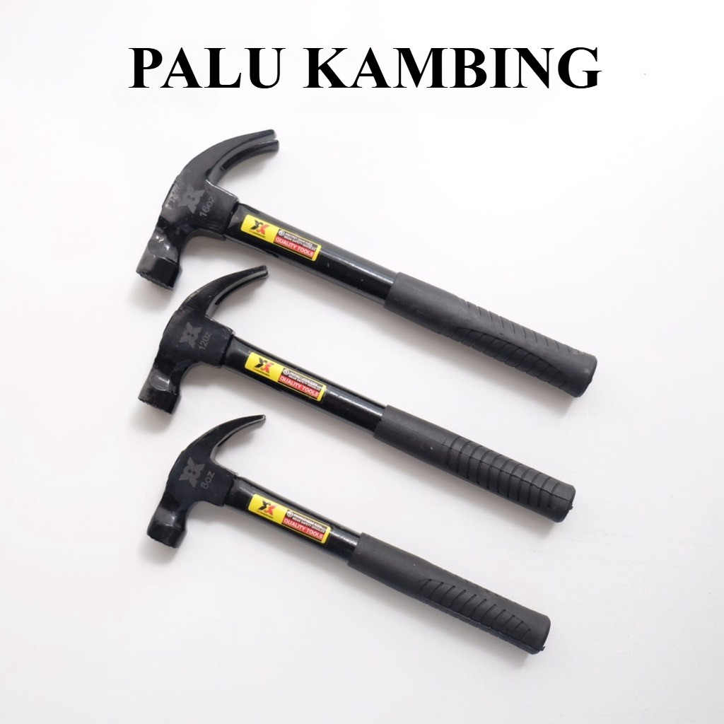 Palu Kambing Hitam /  Palu Besi Magnet / Palu Gergigi Gagang Karet Full Besi