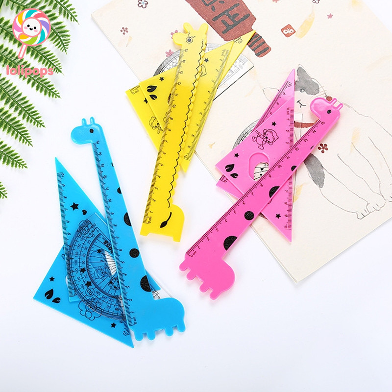 

Penggaris set lengkap girraffe / rol set matematika 4 pcs