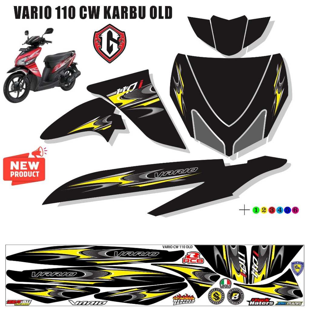 STRIPING STICKER MOTOR TERBARU HONDA VARIO CW OLD 110 BEST SELLER LIKE NEW TERBARU SKJ667 VARIASI