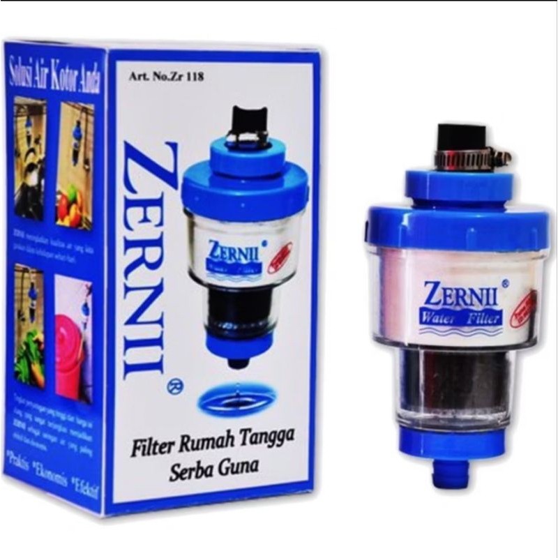 ZERNI Penyaring Air Zerni Zernii Kran Bak Wastafel Water Filter Karbon Kapas Plus Klem