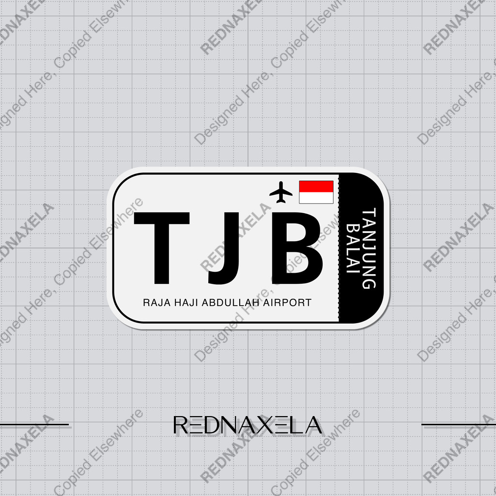 

Stiker Vinyl Raja Haji Abdullah Airport Code TJB Sign Sticker