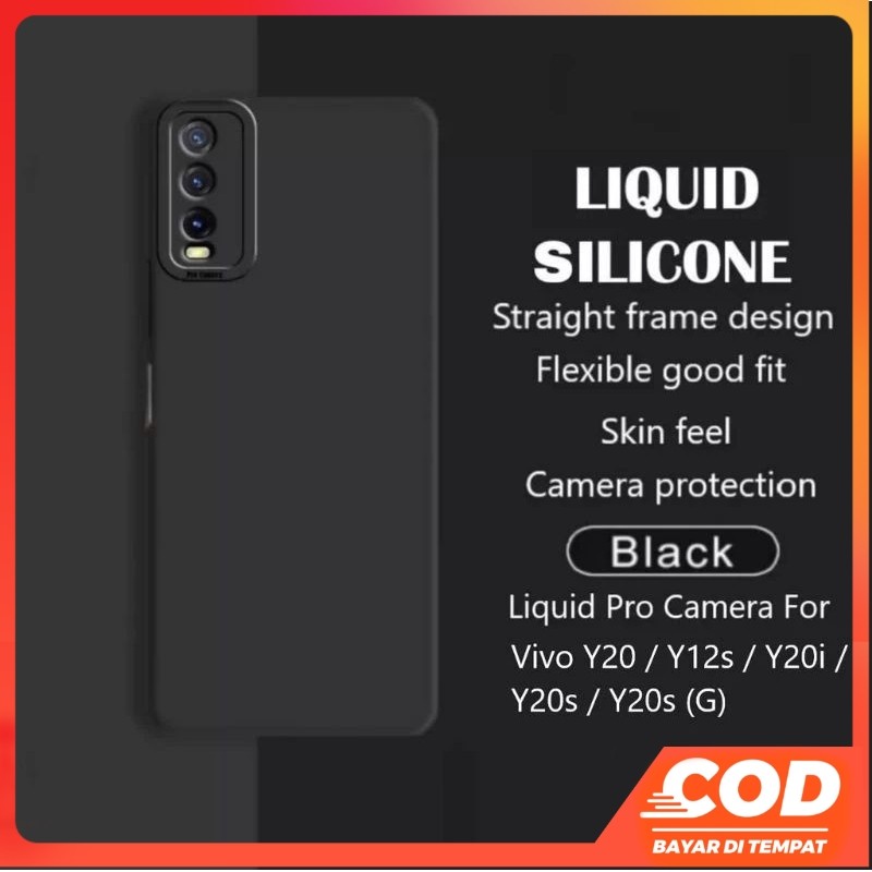 SOFTCASE FULL BLACK VIVO Y20/Y20S/Y12S/Y20i/Y20A/Y12A CASE MACARON PRO CAMERA HITAM POLOS - NA