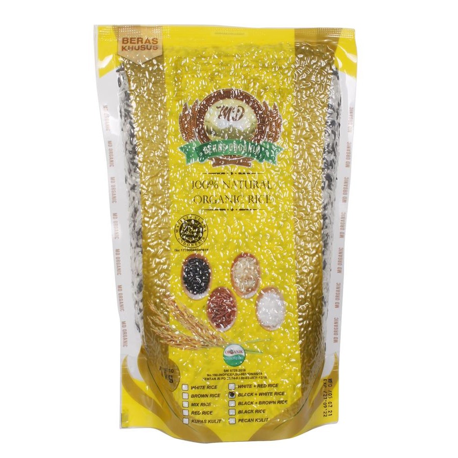 

MD beras HItam+Putih Organik 1kh / MD Nasi Hitam+Putih 1kg