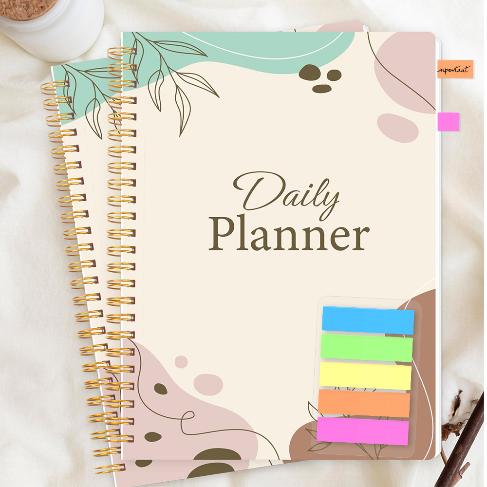 

1Pc Daily Planner Undated to Do List Notebook for Work Spiral Agenda with Priorities, Habits Tracker, with Color Index Sticker