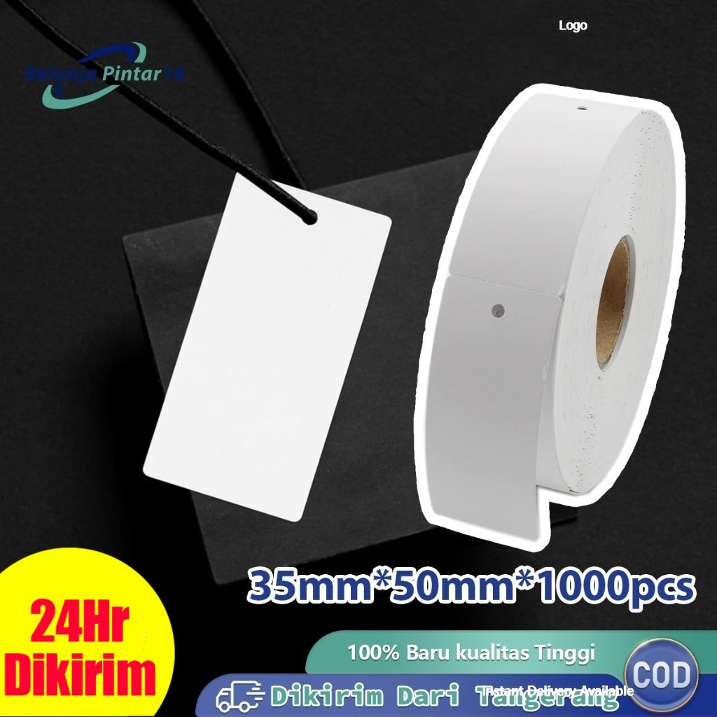 

1000PCS Label Hangtag Baju Blank Label Karton Hang Tag Putih Kertas Perunggu 35*50mm