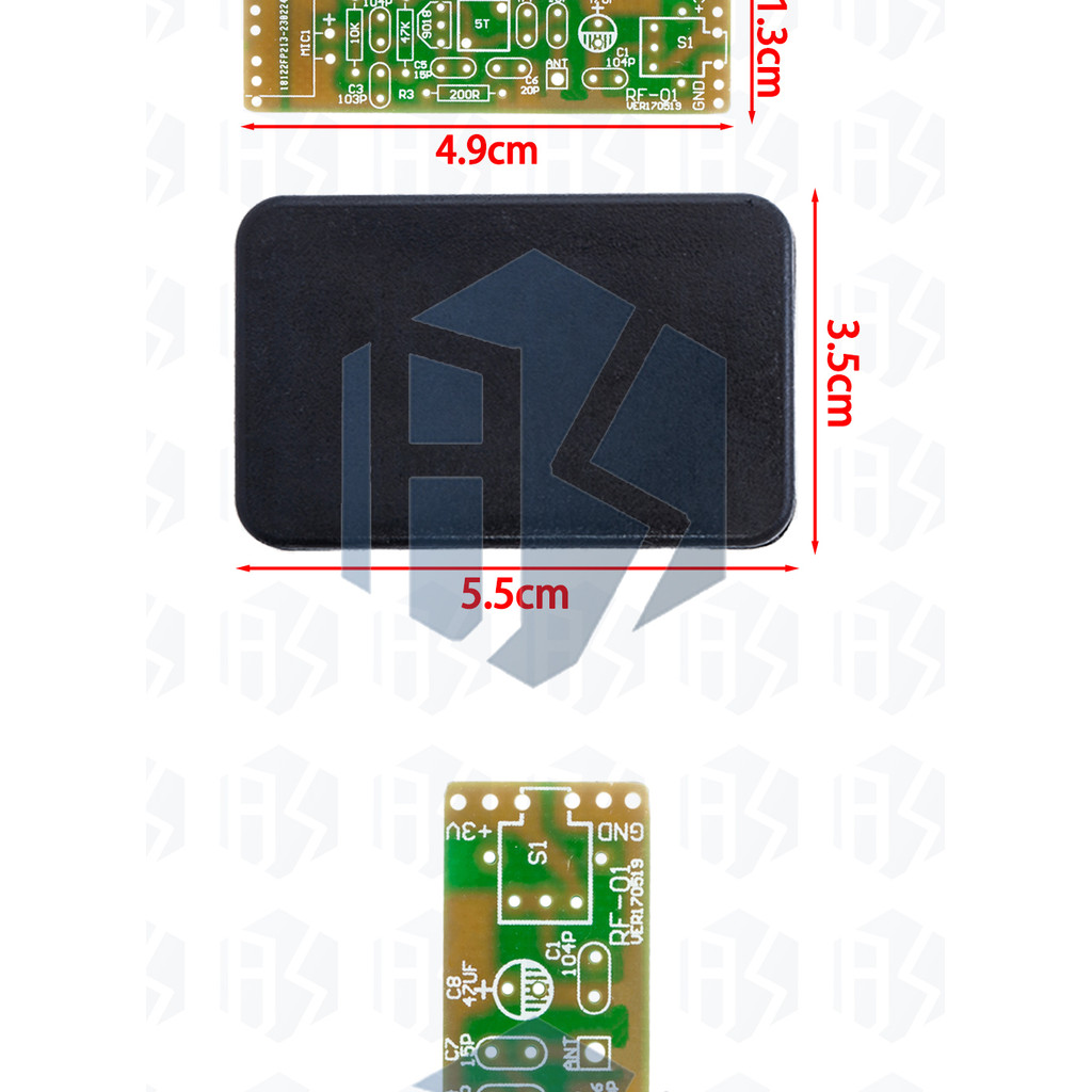 70-110MHz Adjustable FM Wireless Microphone Transmitter Kit | 0.5W VHF Band Module with Aluminum She