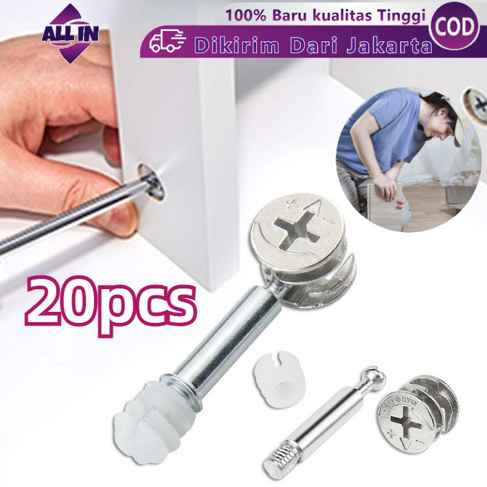 3 In 1 Baut Knock Down Minifix/Baut Knock Down Skrup/Minifix Baut Knock Down Skrup + Casing