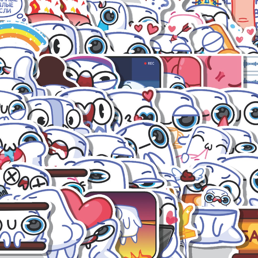 

Stiker Cutting Pack Stiker Marshmellow Isi 100Pcs Series Aesthetic Lucu Keren Untuk Koper Bahan Vynil