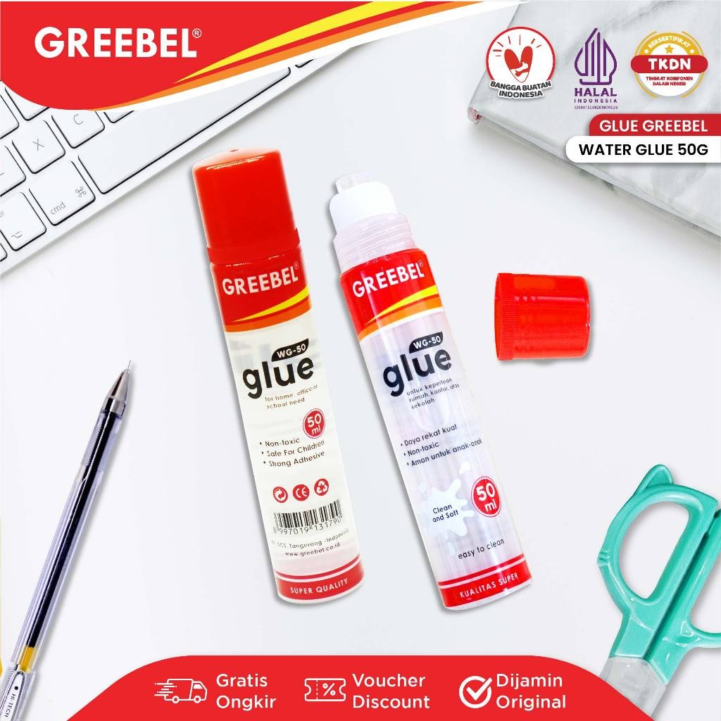 

GREEBEL Water Glue (12PCS/BOX) / Lem Cair / Lem Kertas Cair / Lem Glue Cair 50Ml