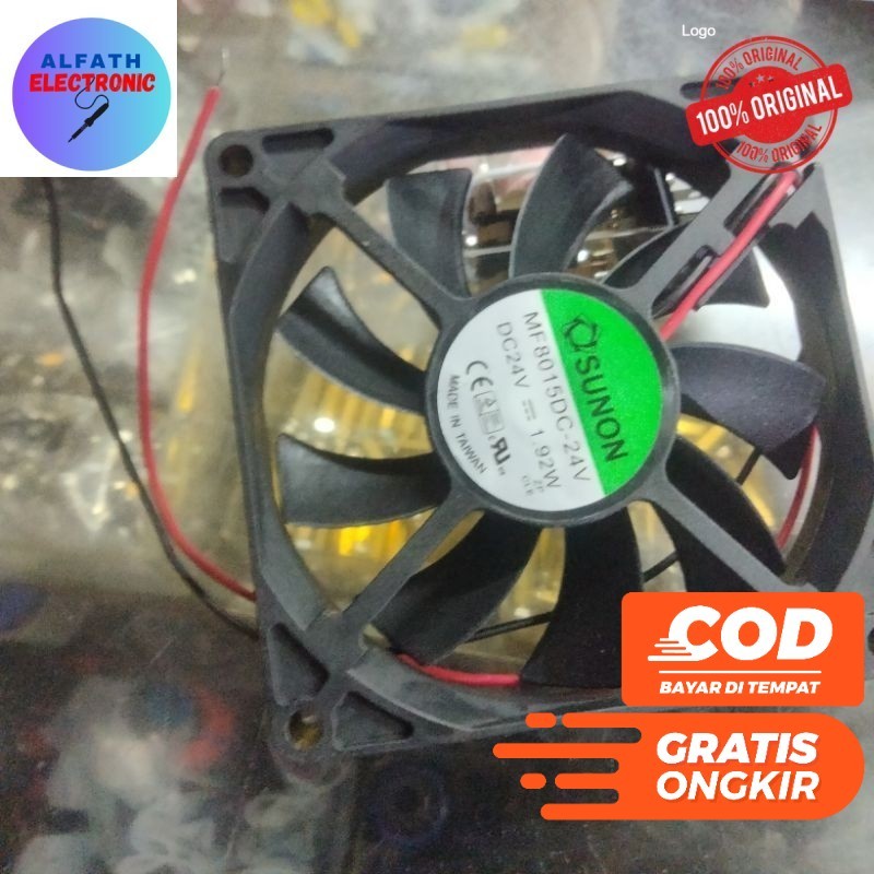 SUNON FAN DC 24 VOLT 8 CM TEBAL 1,5 CM KIPAS DC HEATSINK ORIGINAL KUALITAS BAGUS