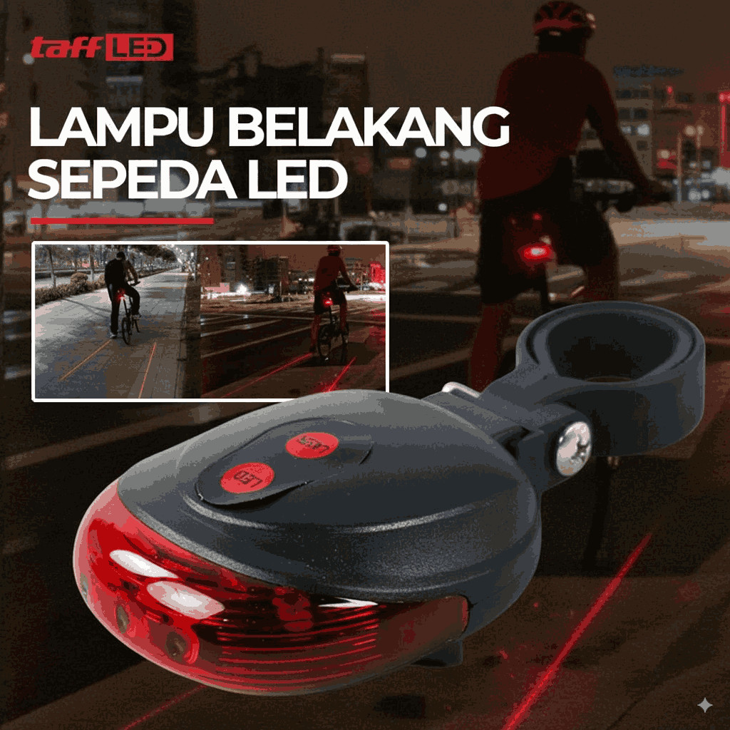 COD Lampu Laser Light Emergency Model LED Untuk Belakang Sepeda MTB Gunung Roadbike Lipat Listrik Wa
