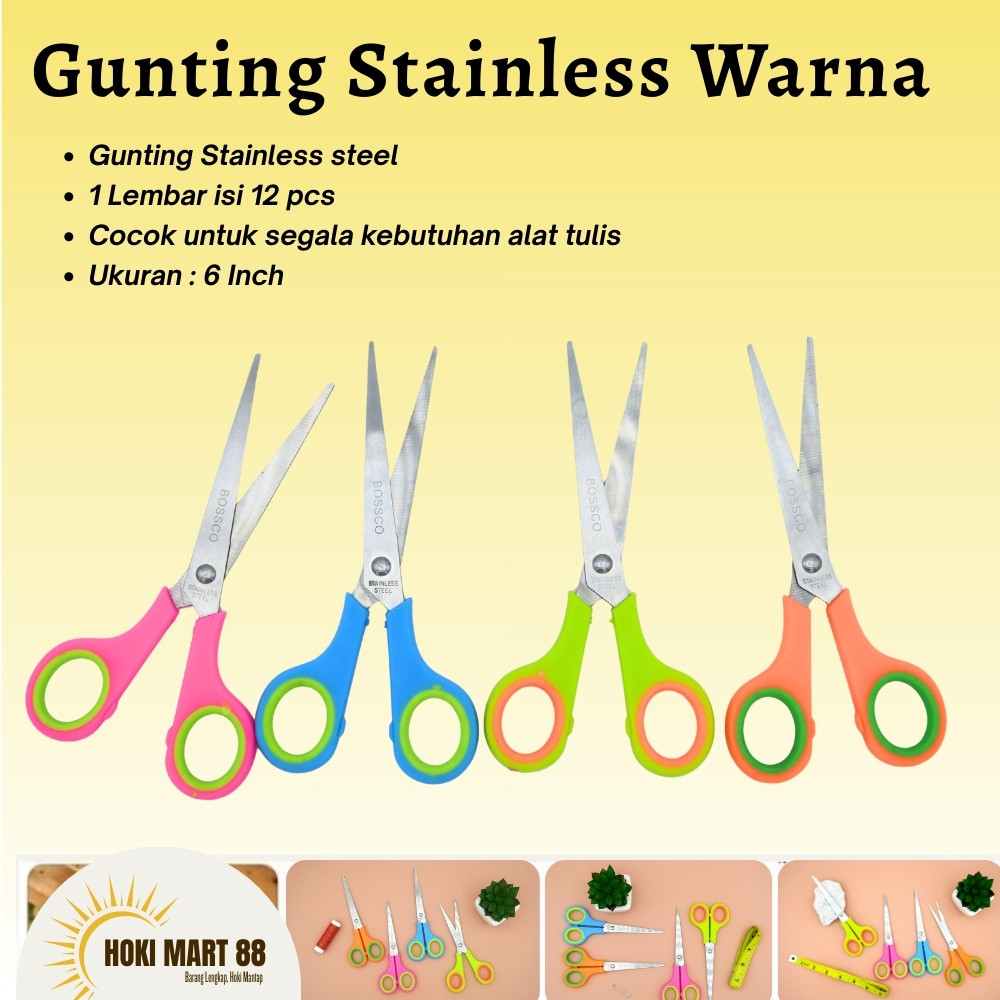 

1 Lembar(12 Pcs) Gunting Scissors Lembaran warna