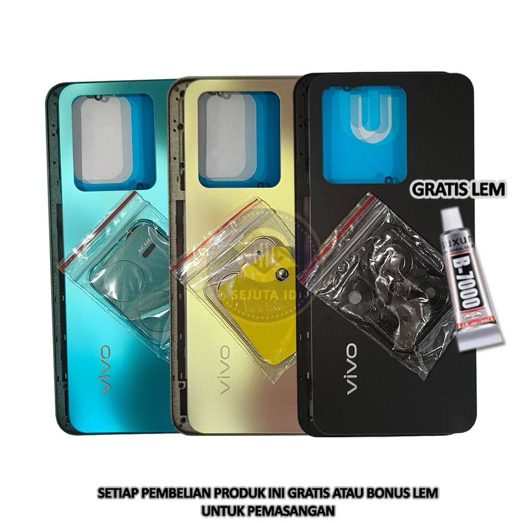 Backdoor + Bezel Vivo V25 / Vivo V25e Tutup Belakang + Bezel Bejel Bajel Back Cover [Gratis Lem 3ml]