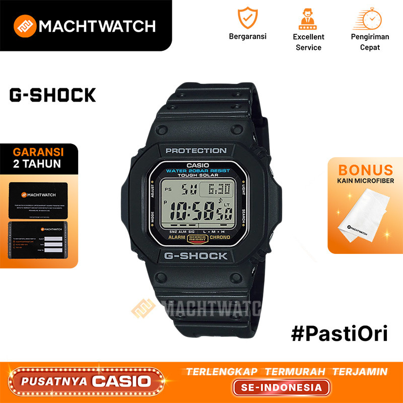 Jam Tangan Pria Digital Casio G-Shock G-5600UE-1DR G-5600UE G5600UE Square Tough Solar Black Resin B