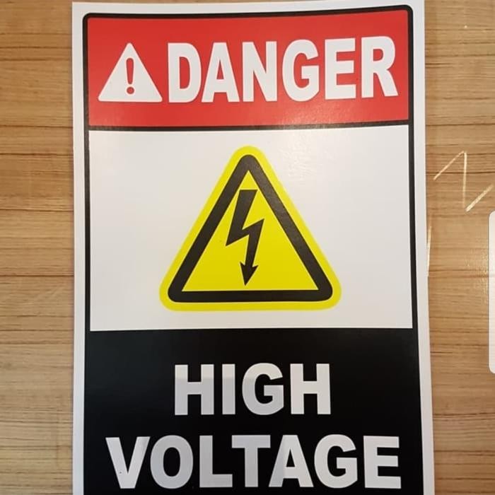 

SIGN STICKER K3 RAMBU SAFETY DANGER HIGH VOLTAGE UKURAN 15X20CM