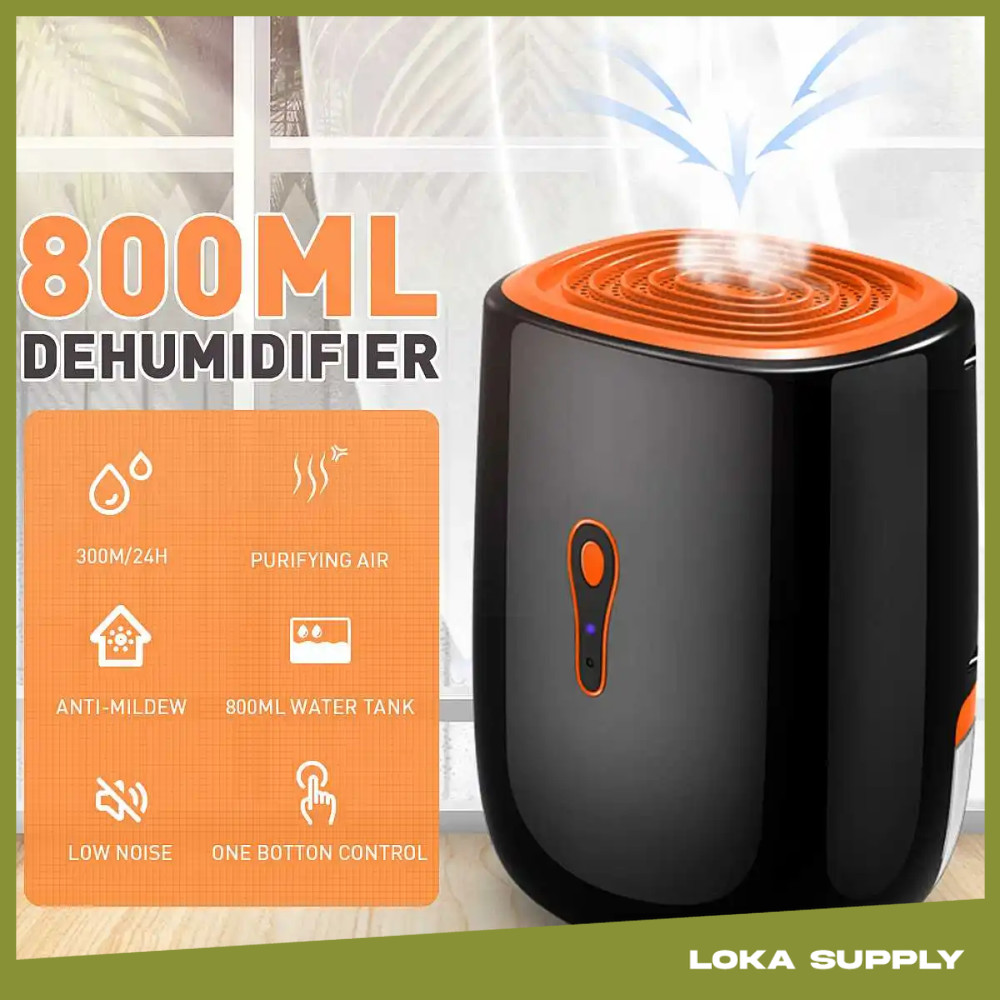 YANGZI Dehumidifier 2in1 Moisture Absorber Portable Low Noise 800ml - VS-DH07