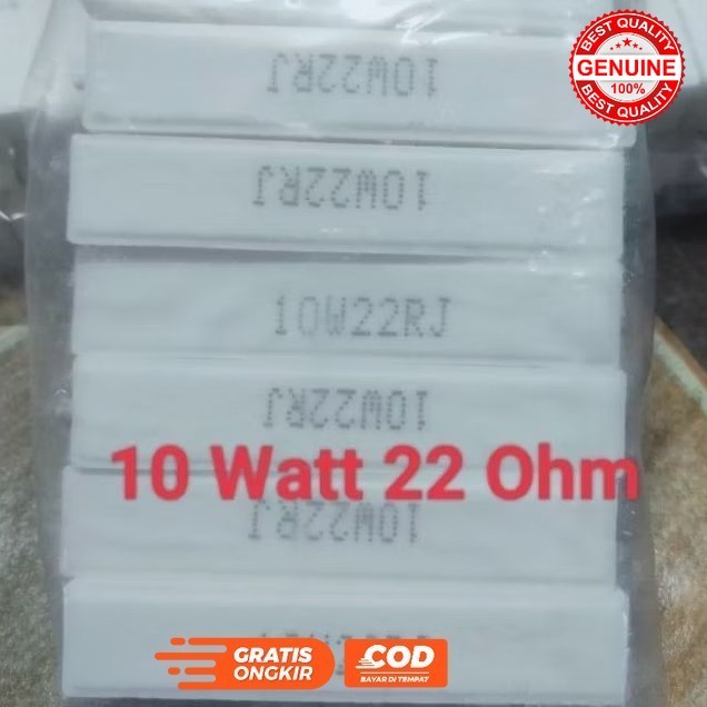 RESISTOR KAPUR 10 WATT 20 22 47 220 OHM
