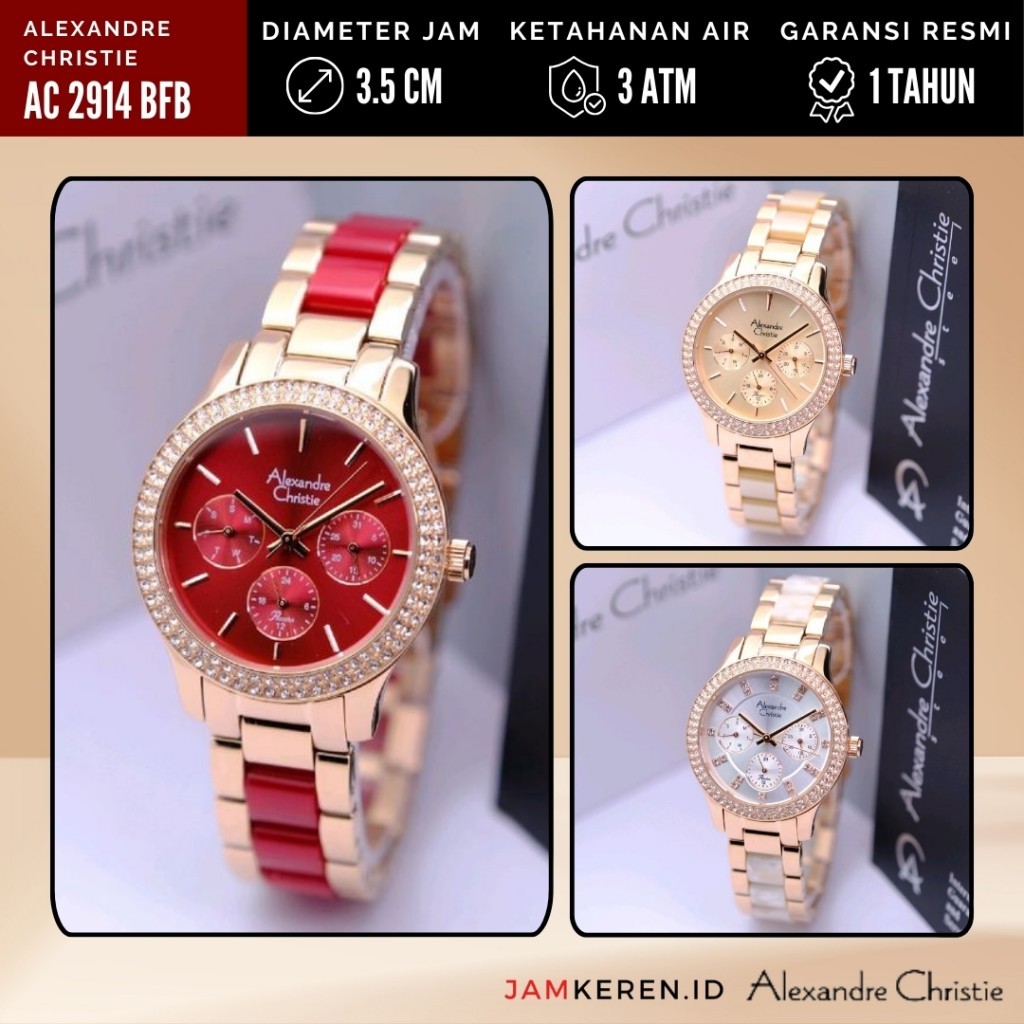 Alexandre Christie - Jam Tangan Wanita - Jam Wanita Elegan Mewah - AC 2914 BF Original Garansi Resmi