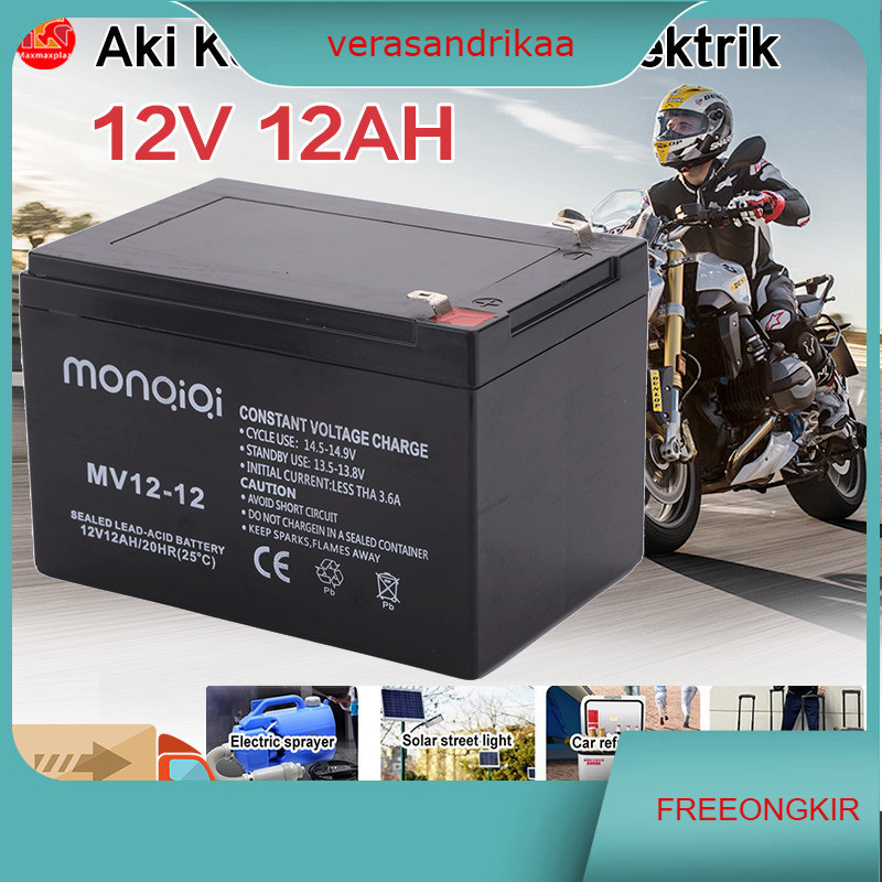 Aki sepeda listrik 12v 12ah 8ah/AKI SEPEDA LISTRIK  12V 12AH 48V 12AH 1PAKET SINUS ELECTRIC AKI KERI