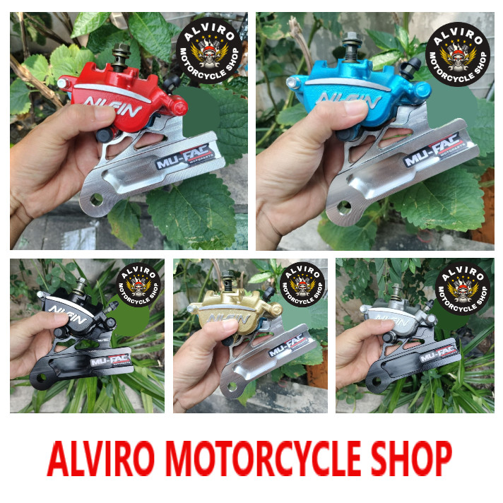 Breket Cnc + Kaliper Nissin Samurai 2P Untuk Belakang Satria Hiu 2 Tak Disc 220mm (COD)