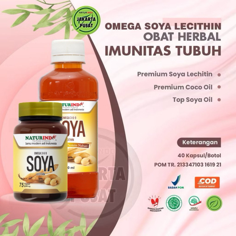 

Naturindo Soya Lecithin Obat Herbal Omega 3 6 9 Suplemen Protein Nabati Dan Nutrisi Alami Ibu Hamil Penambah Nafsu Makan Anak Vitamin Daya Tahan Tubuh Penguat Otot Membantu Mengendalikan Kadar Glukosa 100% Halal Bpom