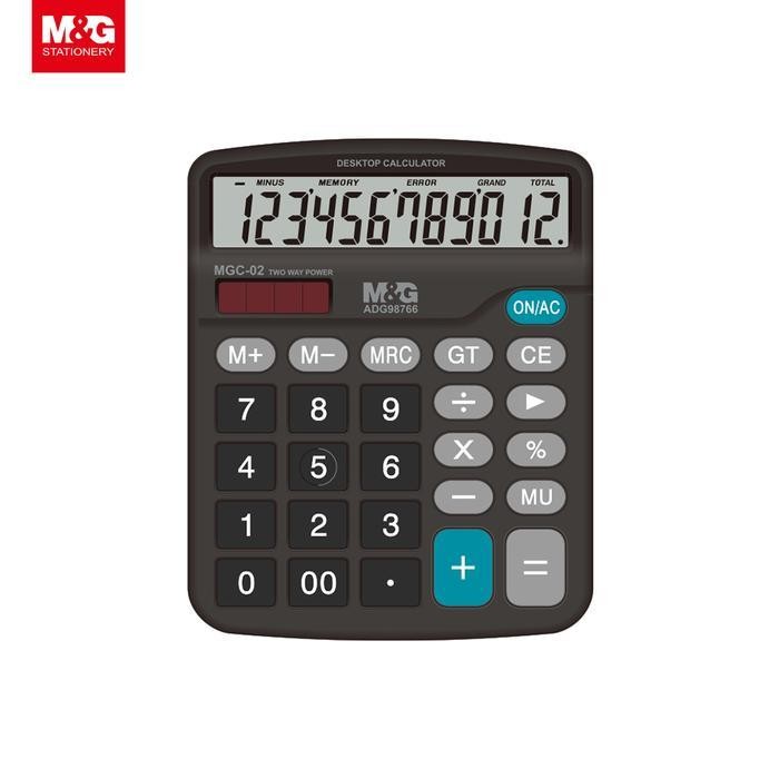 

M&G Calculator Kalkulator MGC-02 12 Digits Black economic Desktop Calculator by Fajar SA