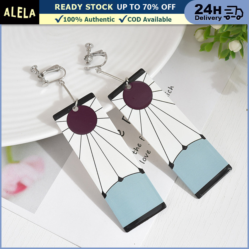 Anting Gantung Motif Demon Slayer Anime Anting Tanjiro Earrings Aksesoris Cosplay