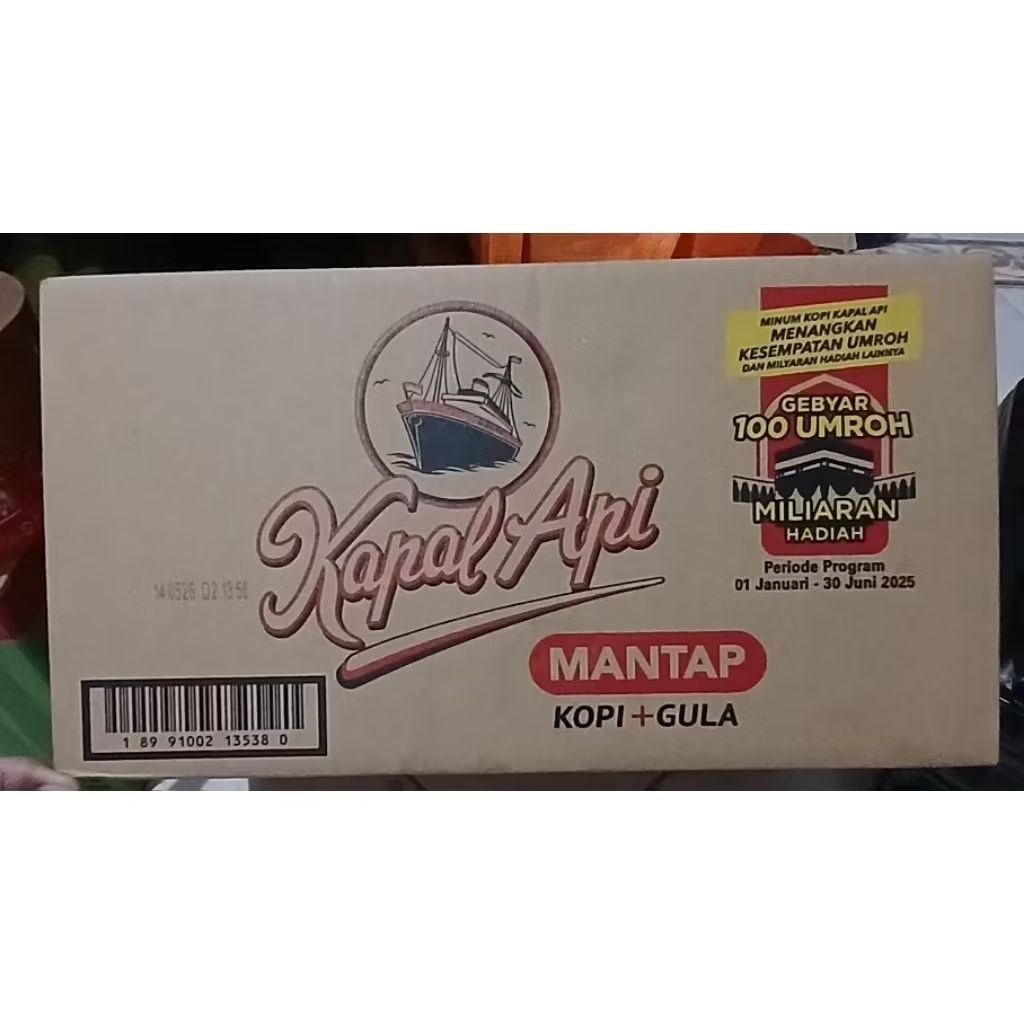 KOPI KAPAL API "MANTAP" KOPI + GULA (1 DUS  12 RENTENG)