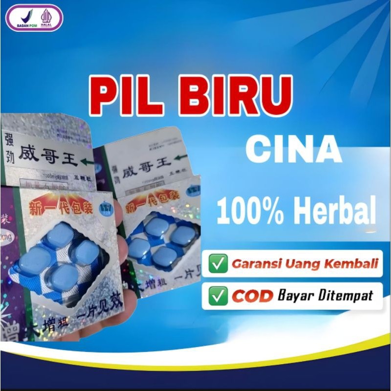 NEW DISKON - Pil Biru Cina Isi 4 Stamina Pria 1000 mg grade A Paling Ampuh