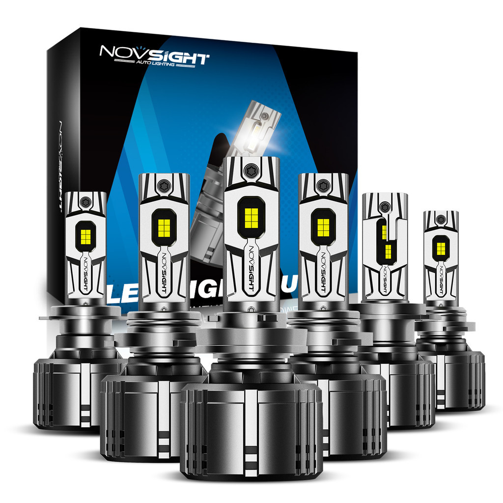 Novsight T1 H4 lampu Mobil H7 H11 HB3 HB4 240W /pasangan 50000LM Bohlam Lampu Depan LED Sorot Tinggi