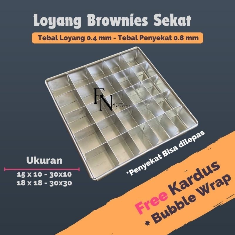 LOYANG SEKAT / CETAKAN BROWNIES PERSEGI PANJANG