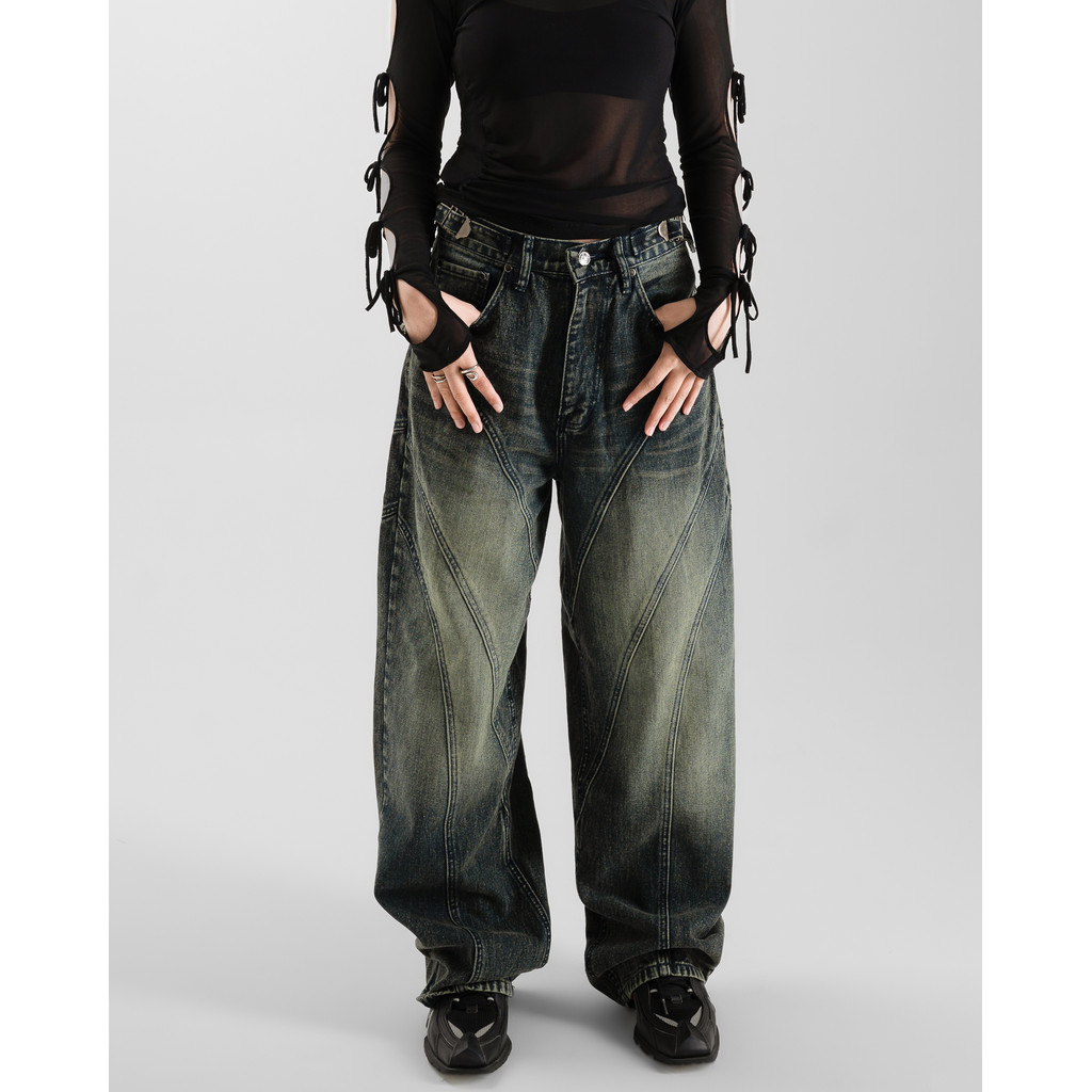 CATHA - Line Up Snow Washed Baggy Jeans