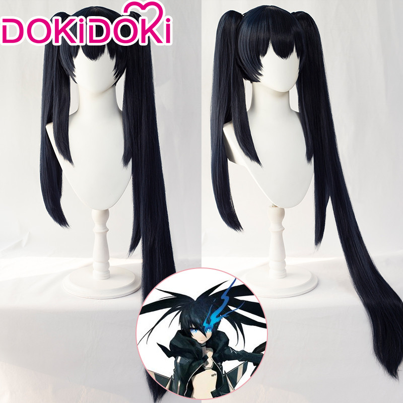  Black Rock Shooter Wig DokiDoki Black Rock Shooter Cosplay Wig Black Rock Shooter Black Two Ponytai