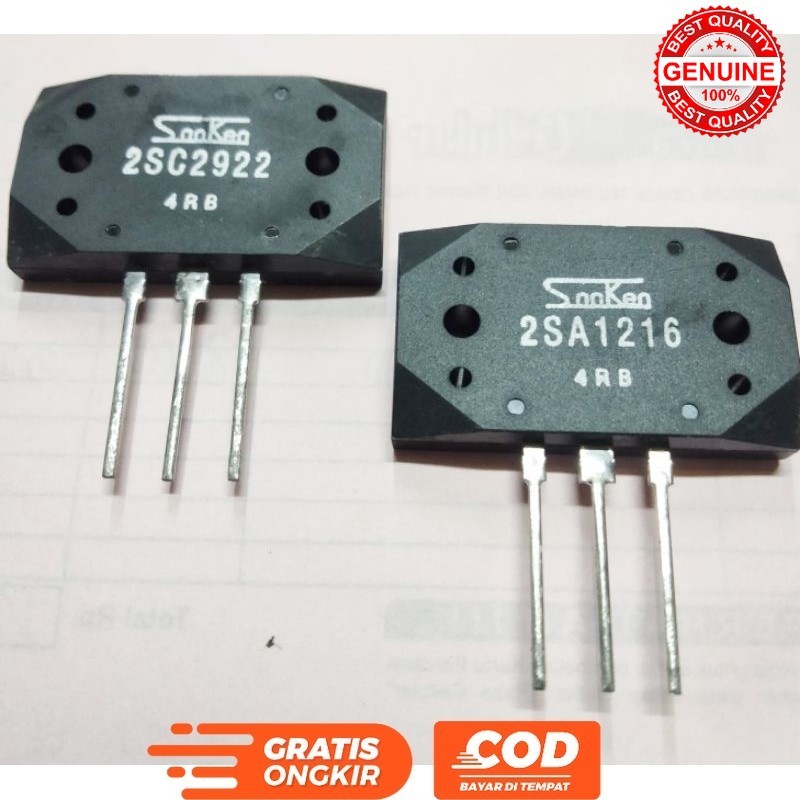 TRANSISTOR FINAL SANKEN 4RB 2SA1216 2SC2922 SATU SET