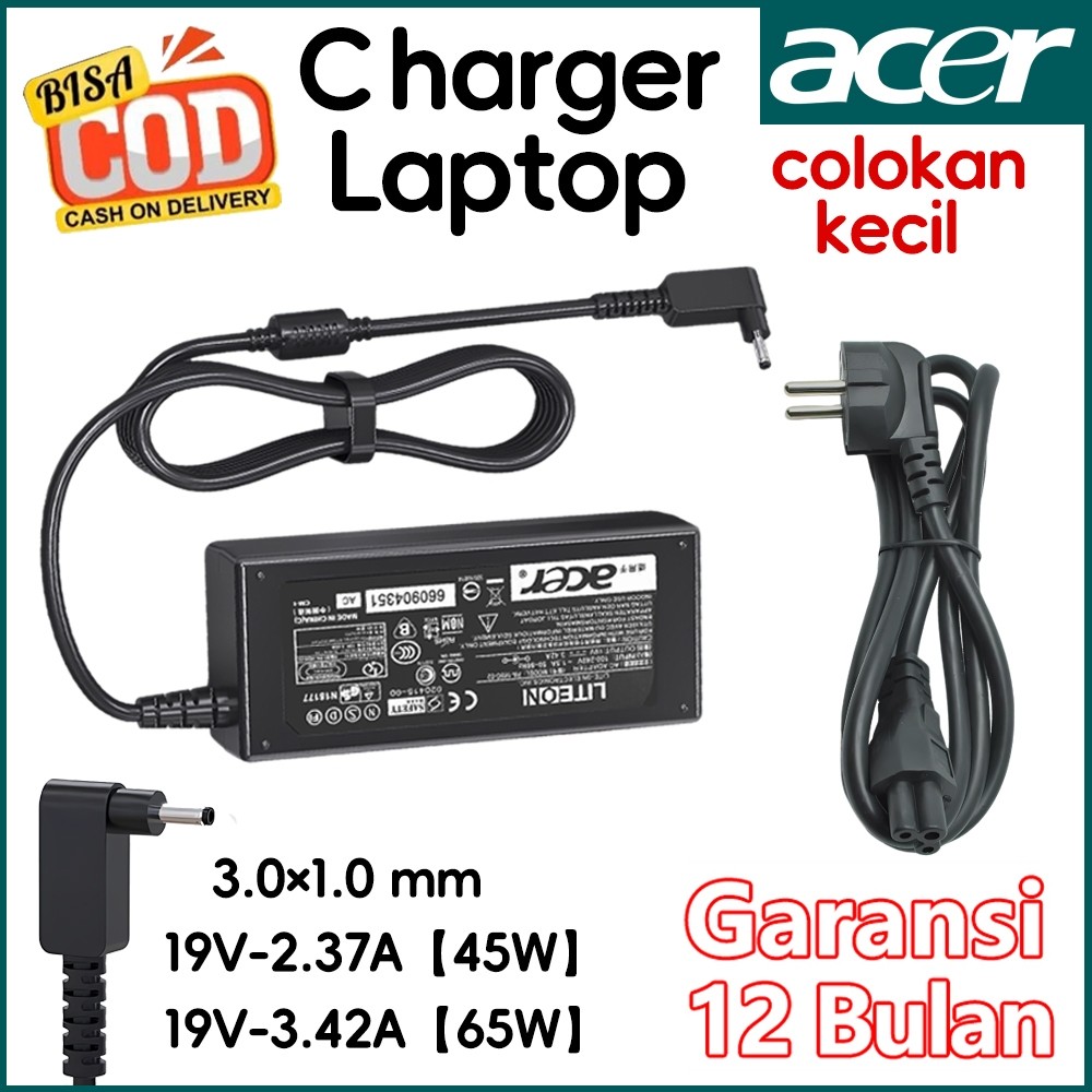 TECHNEST Aicasc-Charger Adaptor Laptop Acer Original Small Plug Bulat Aspire 3 A314 Apire 5 A514 A51