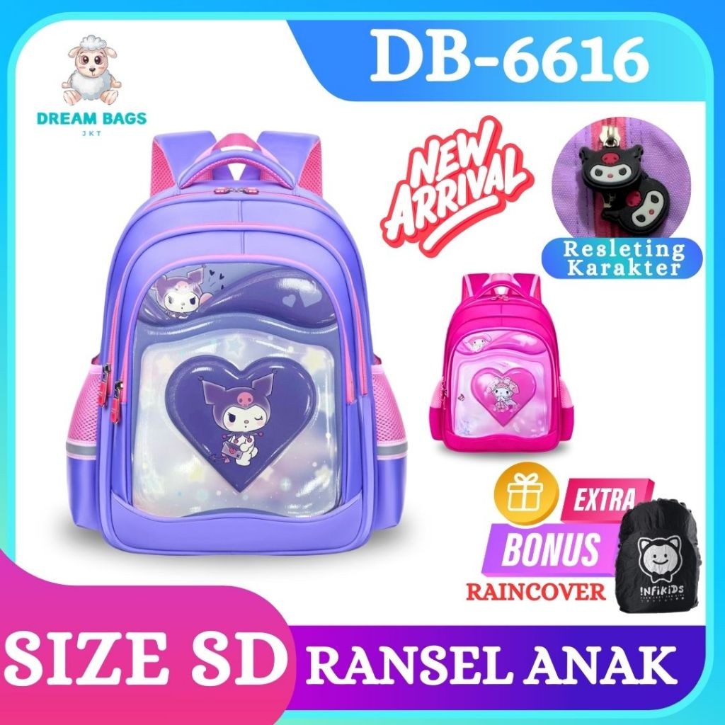 Tas Sekolah Anak Perempuan Import - Tas Kuromi Melody Hello Kitty - Tas Sekolah Anak SD - Tas Ransel