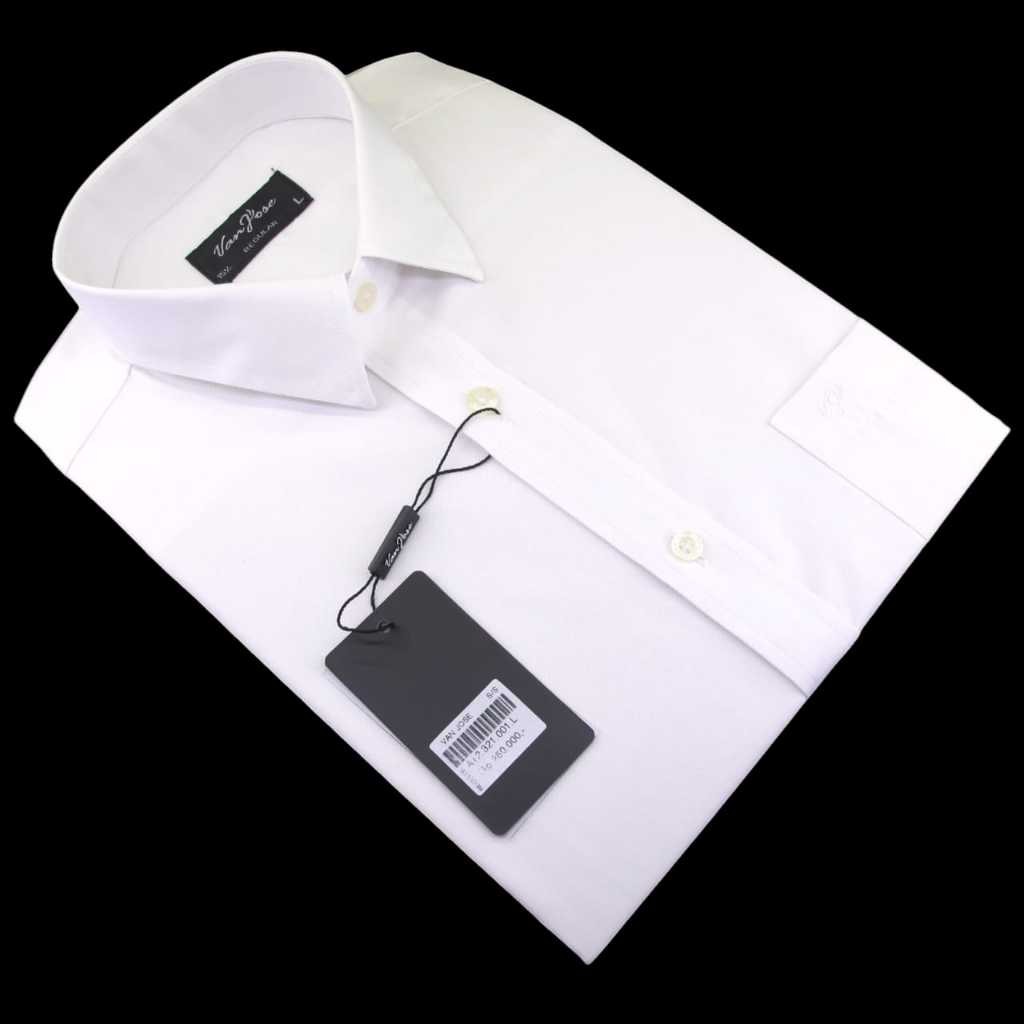 Van Jose Kemeja Putih Pria Polos Lengan Pendek Reguler Baju Hem Cowok Kerja