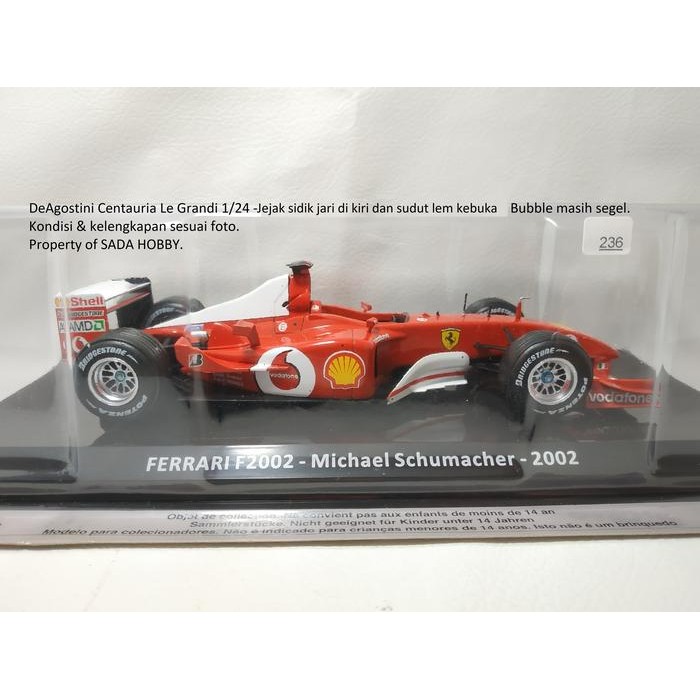 HW  Miniatur DeAgostini Centauria Le Grandi 1/24 F1 Ferrari F2002 No 1 Michael Schumacher 2002