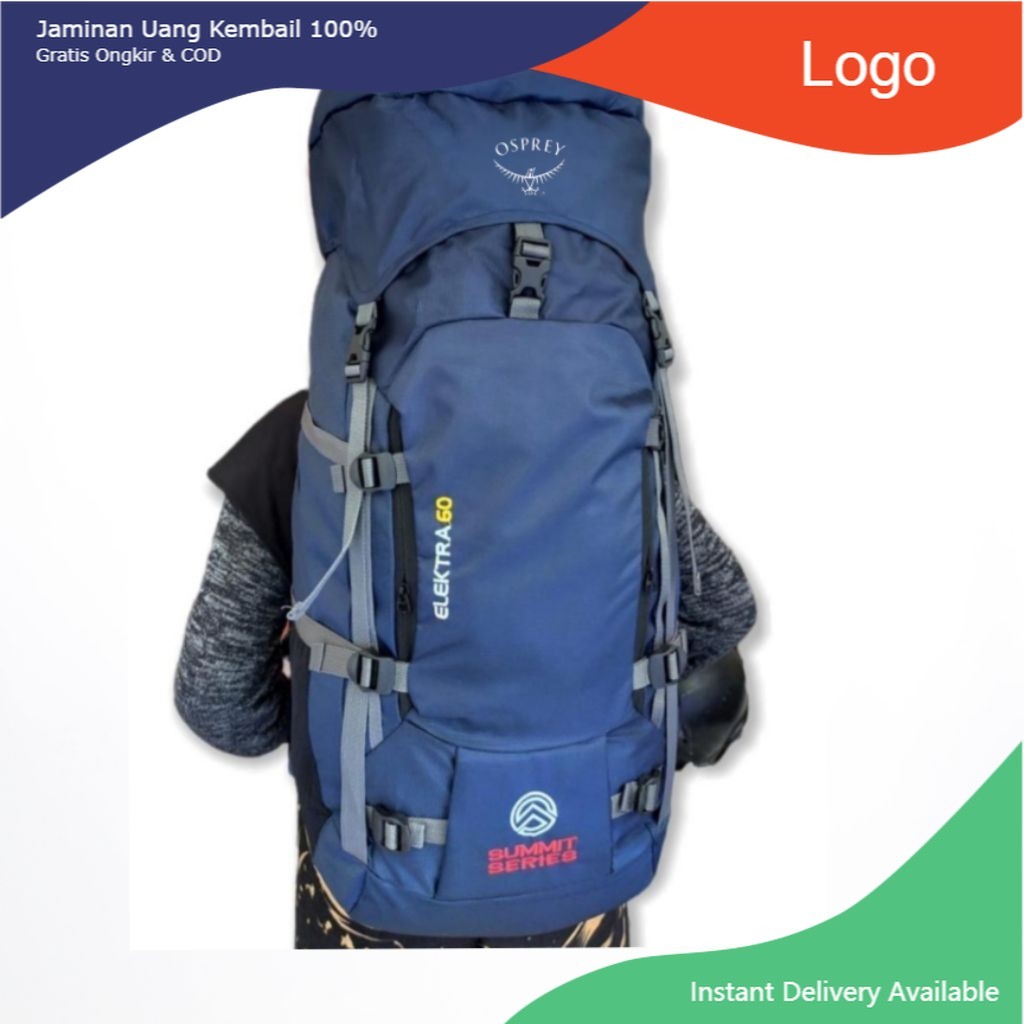 Tas Gunung Osprey 60 Liter elextra Frame + fiber # Tas Hiking Tas Carrier Outdoor