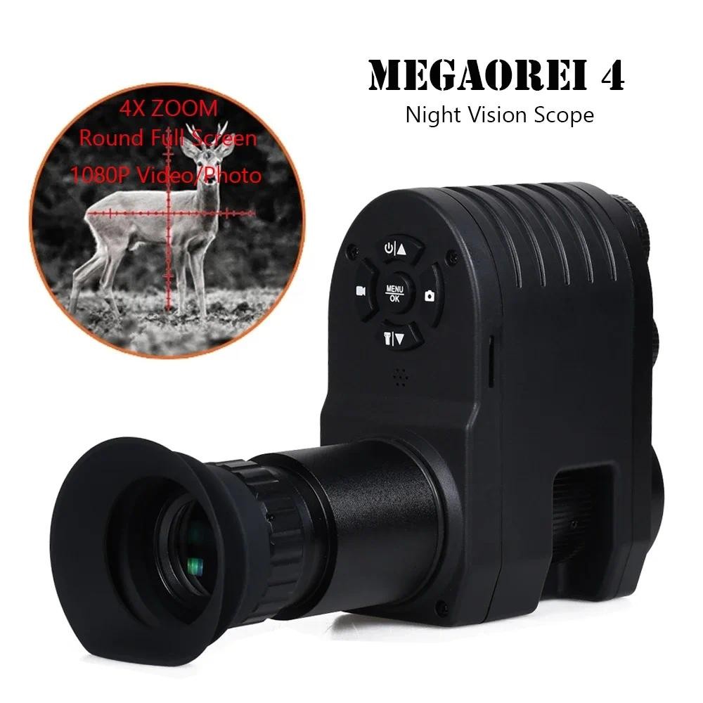 Megaorei 4 Night Vision Rifle Scope 4x zoom Infrared Hunting Camera 1080P Video Photo Recorder Monoc