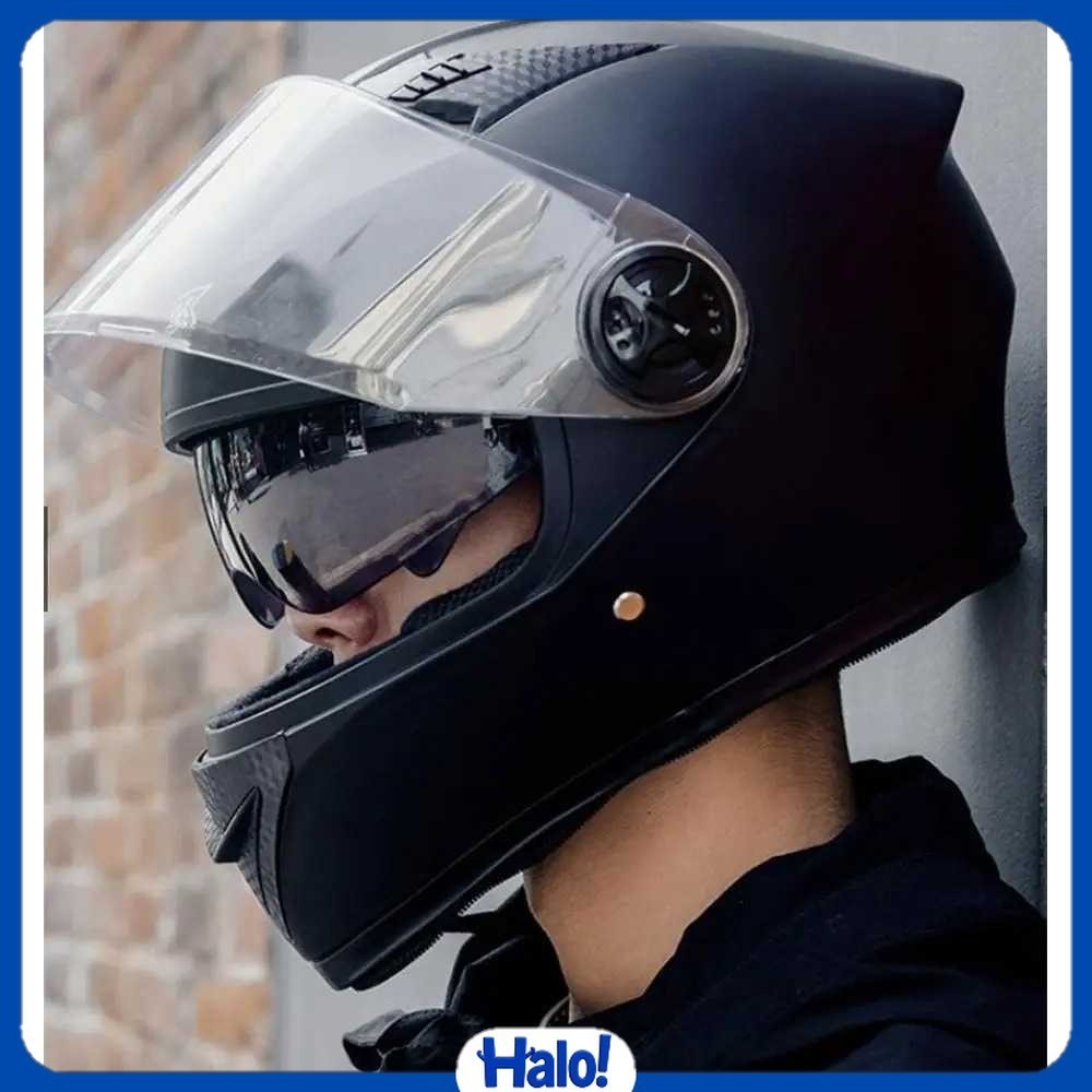 AXK Helm Full Face Motor Double Lens Anti Fog Motocycle Helmet - A557