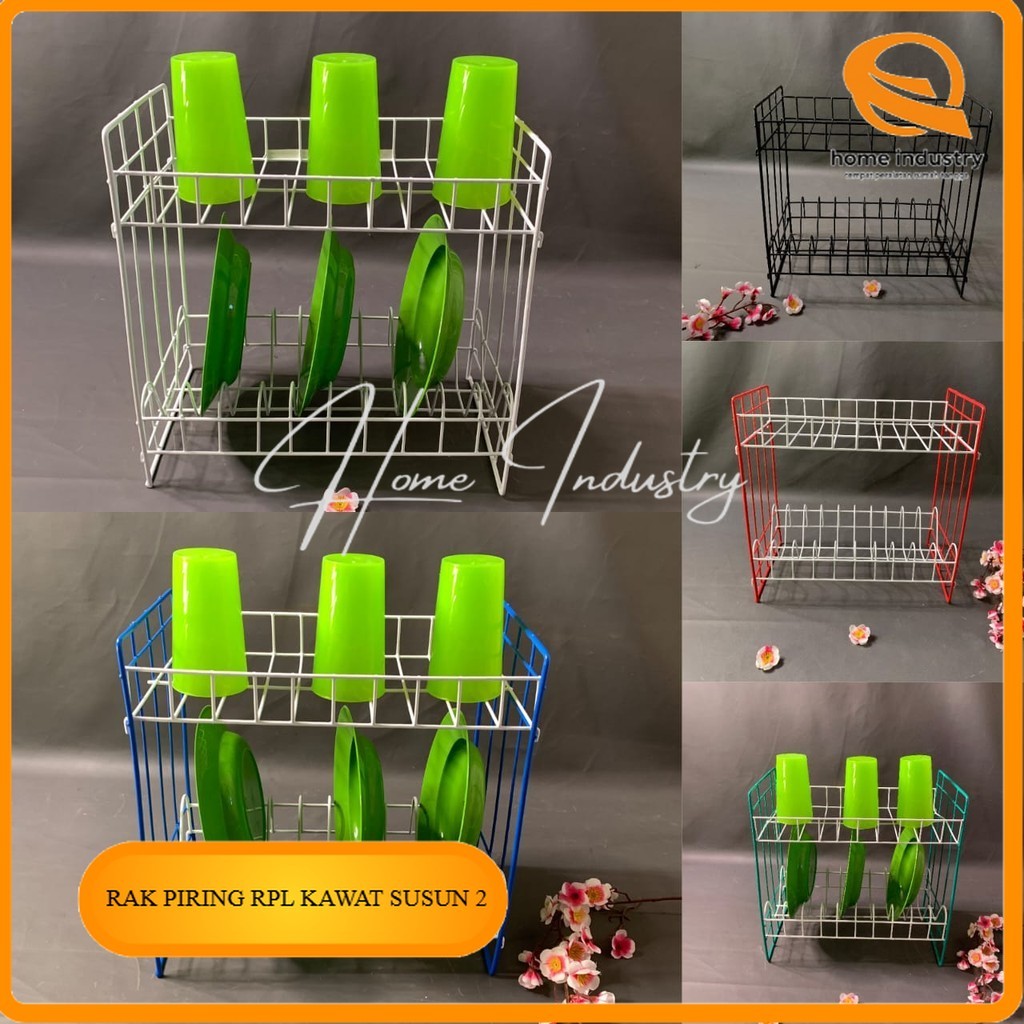 Rak piring Rpk 02 kawat/Rak kawat/Rak besi/Rak piring dapur/Rak wastefel/Rak piring serbaguna/Rak se