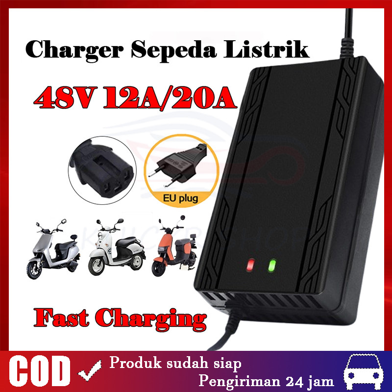 Charger Sepeda Listrik 48V 12AH 48V 20AH Universal Motor Listrik Baterai Selis Scooter Elektrik Aki