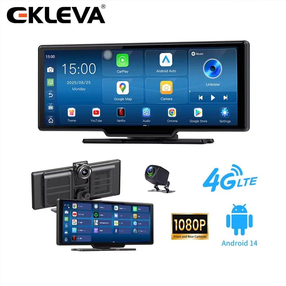 EKLEVA 10.26 In 8G+32G Android 14 WIFI 4G Car Rearview Mirror Stream Mea Navi Dash Cam 1080P Camera 