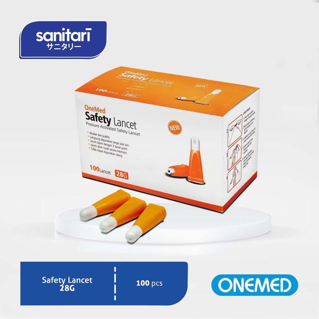 Safety Lancet Onemed isi 100pcs Blood Lancet Pen Lancet