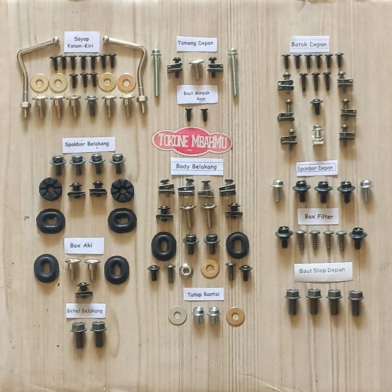 COD / Gratis Ongkir / Promo / Baut Full Set Cover Body Bodi Honda Supra XX / Supra V 100 Motorcycle