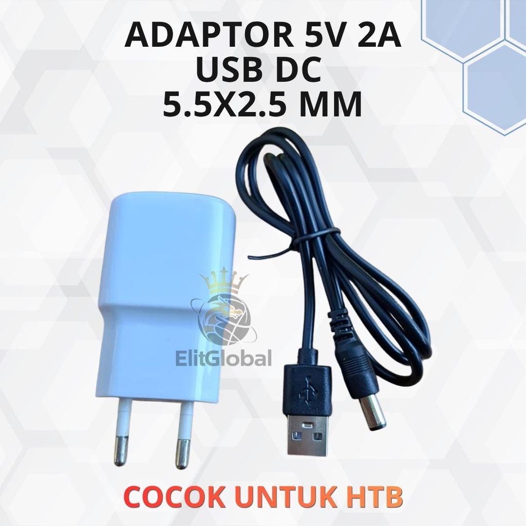 Adaptor 5V 2A Jack DC 5.5x2.5mm Charger USB Set Alat Jaringan Router Modem STB HTB