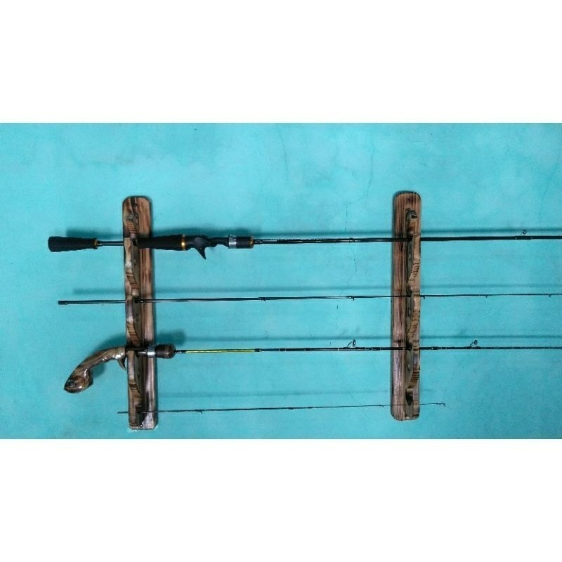 RAK JORAN DINDING...Rak Joran dinding kayu pinus Rak Joran Pancing LB33