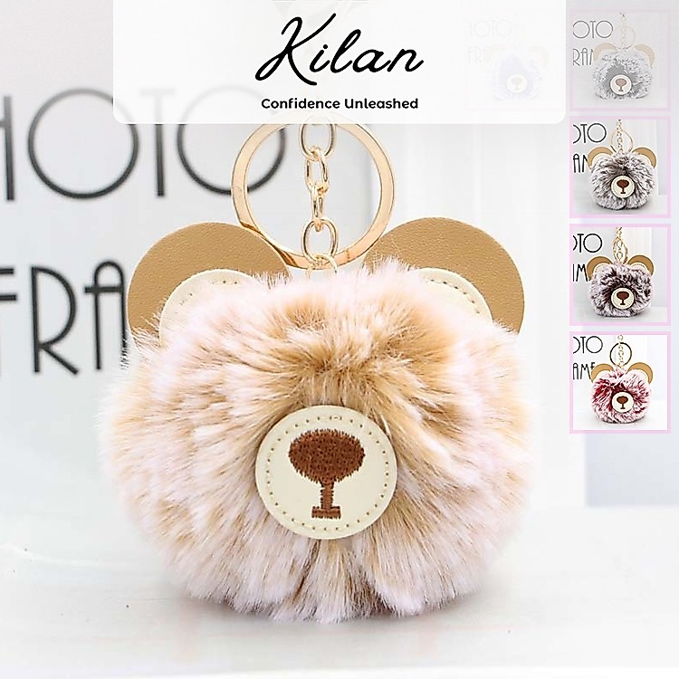 HUMAIRA Bulu Gantungan Tas Lucu Gantungan Kunci Pom Pom Bulu  - CC028