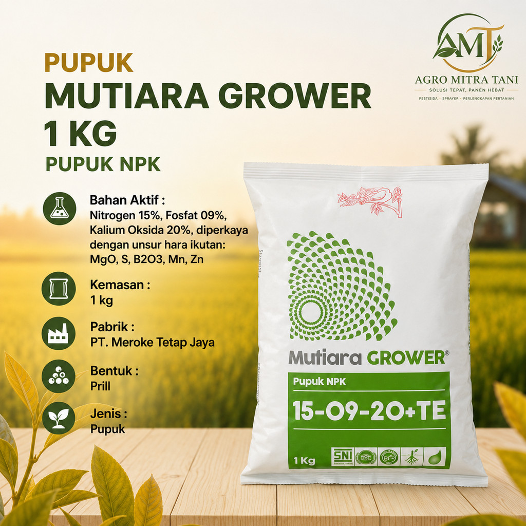 PUPUK MUTIARA GROWER 1 KG PUPUK NPK